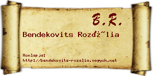 Bendekovits Rozália névjegykártya
