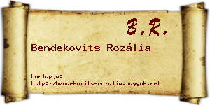 Bendekovits Rozália névjegykártya