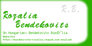 rozalia bendekovits business card